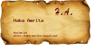 Haba Amrita névjegykártya